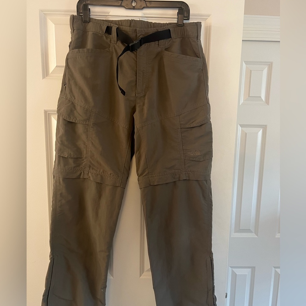 The North Face Paramount Pro Convertible Hiking Pants Mens Large Khaki Beige Tan